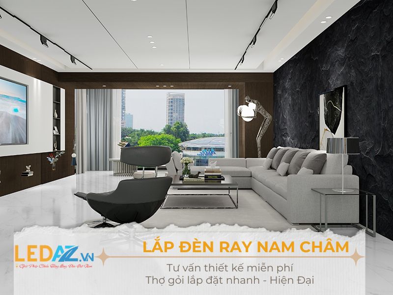 Lắp Đèn Led lap den ray nam cham