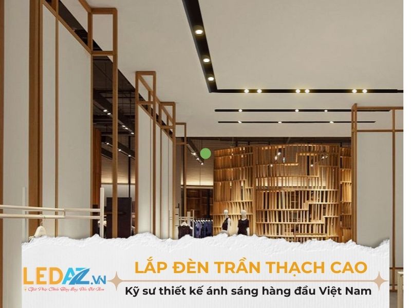 Lắp Đèn Led lap den tran thach cao