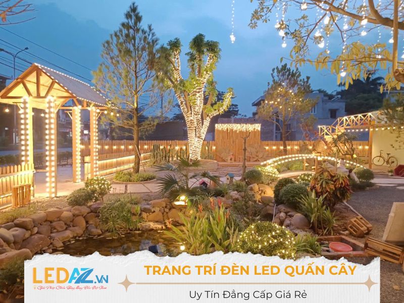 Lắp Đèn Trang Trí Cây Trang trí đèn led cây
