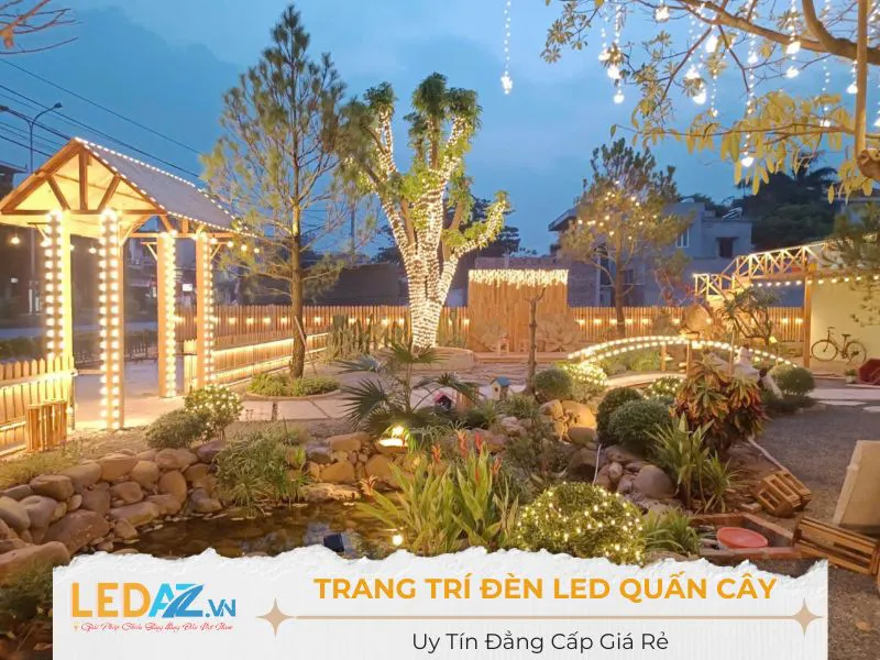 Trang trí đèn led cây