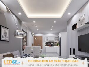 thi công đèn âm trần thạch cao